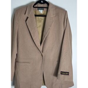 Blazer Cashmere Blend Wool Tan‎ Vintage 14 P 23 L 23